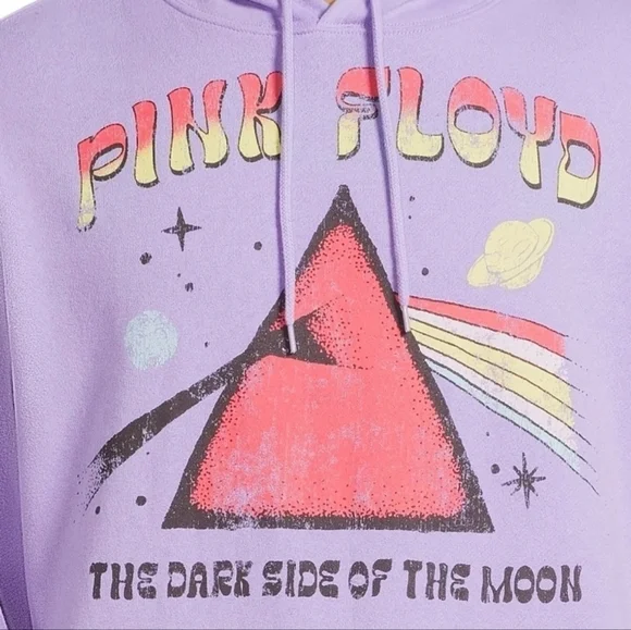 Pink Floyd Dark Side Of The Moon Hooded Sweatshirt In Jasper Purple Sz Med NWT - Picture 5 of 9